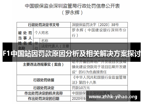 F1中国站因罚款原因分析及相关解决方案探讨